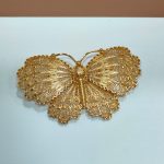 ALFINETE BORBOLETA EM AÇO C/BANHO DE OURO