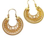 ARRECADAS VIANA EM AÇO C/BANHO DE OURO