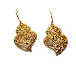 BRINCOS CORAÇÃO DE VIANA AÇO C/ BANHO DE OURO